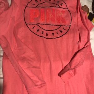 Long sleeve pink bling shirt! New size xsmall
